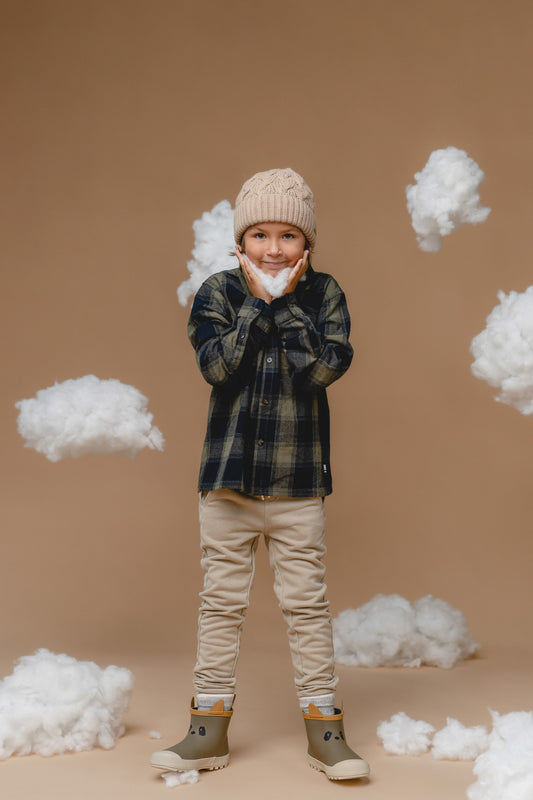 Barnmössa i 100 % babyalpackaull – beige, från ALPAKA